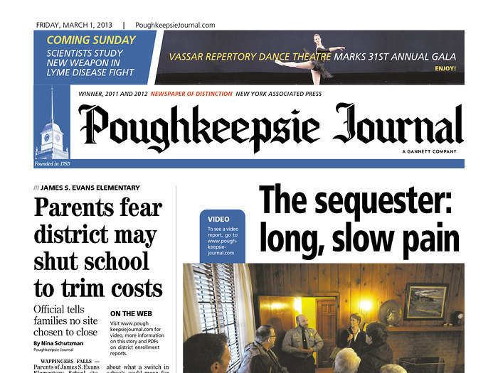 The Poughkeepsie Journal in New York calls the sequester a "long, slow pain" because of the cuts to local schools, parks, and travel.