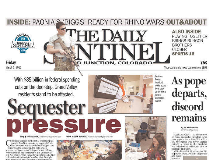 The Daily Sentinel in Grand Junction, Colo., devoted stories to every individual aspect that the sequester cuts in the area, including travel, Head Start, and the National Weather Service.