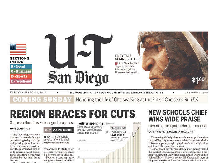 The San Diego Union-Tribune warned that the cuts could damage the county