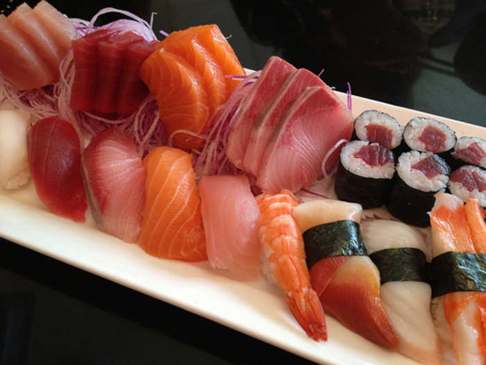 Fresh fish is abundant. There are over 250 sushi restaurants in Honolulu alone.