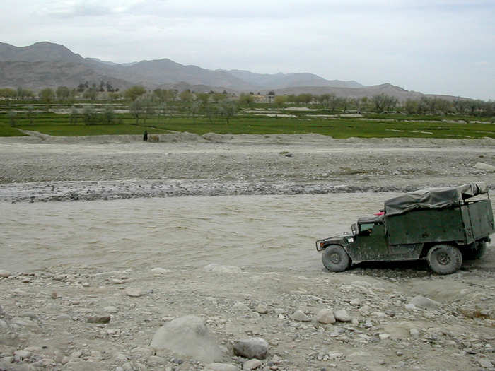 Which we did often in Afghanistan, as the snow melted in spring and created raging rivers.