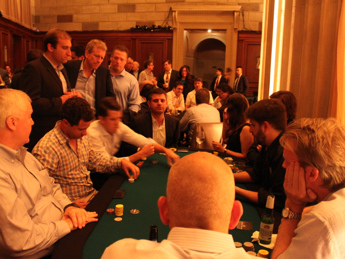 Then the tournament proceeded upstairs the mezzanine for the final five tables.