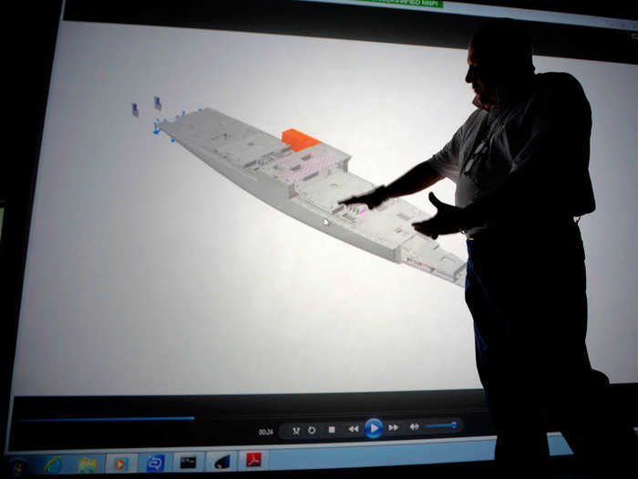 The 3D system also allows engineers to assemble the ship in modules. These modules can be exchanged and modified over the carrier
