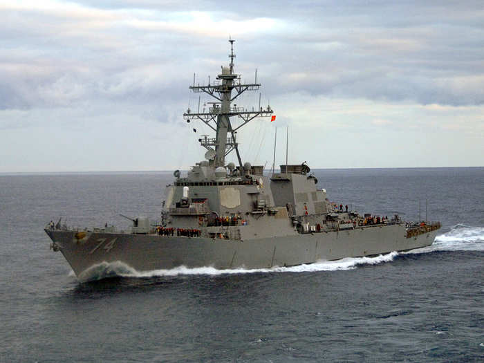 The USS McFaul (DDG-74) is a destroyer which was stationed close off the coast of Libya in 2012 in case a strike was ordered.