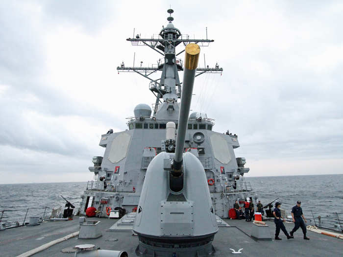 USS Barry (DDG-52) is a destroyer that can also refuel a helicopter. The ship participated in operations in Libya.