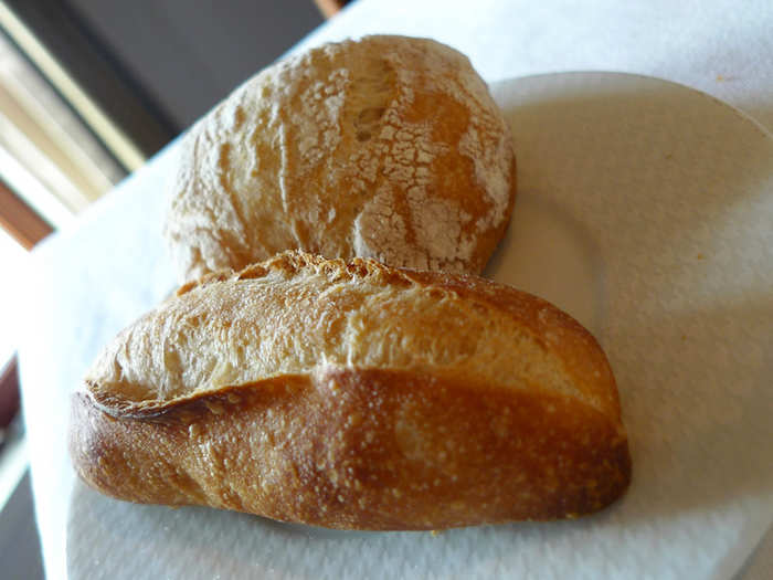 A bread course of ciabatta and baguette was also laid on the table for diners to enjoy.