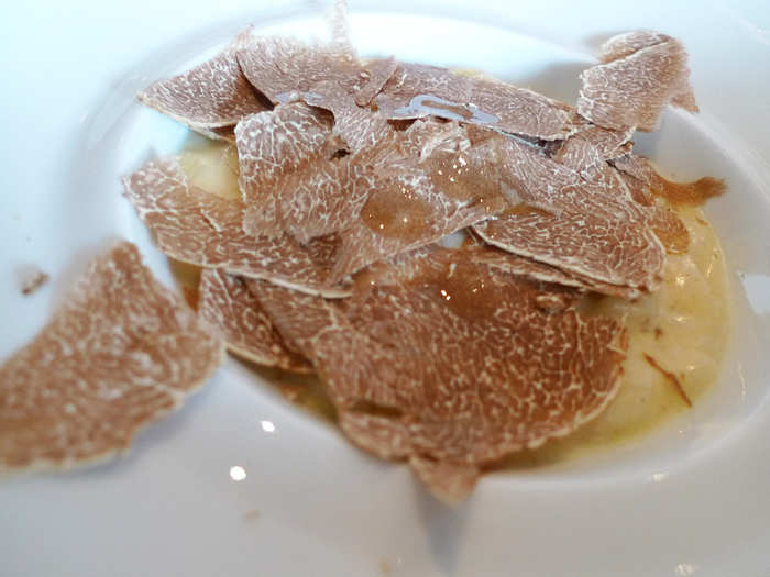 Another outstanding course from the truffle tasting menu was the Risotto with white truffles from Alba with brown butter.