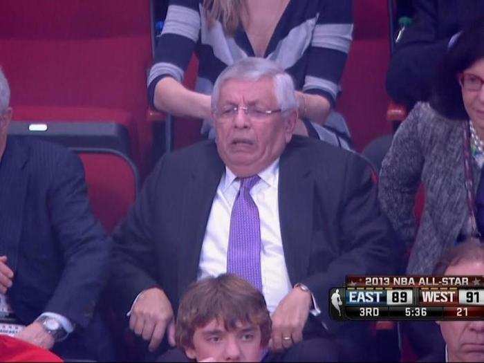 Poor David Stern, of course the camera zooms in on him making this unfortunate face