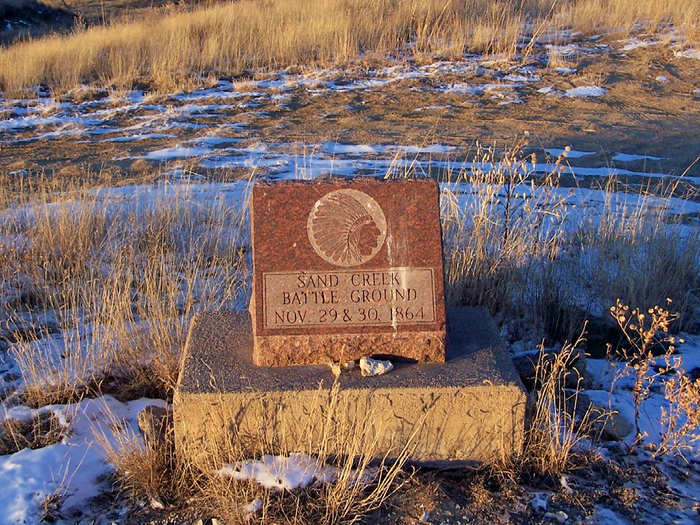 Covington and his men hunted down as many as 163 women, kids, and elderly tribes-people. This monument marks the location of the massacre in Colorado, but the reminders at Wind River are far more prominent.