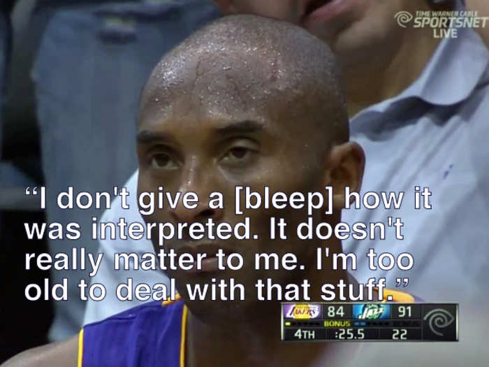 Kobe says he