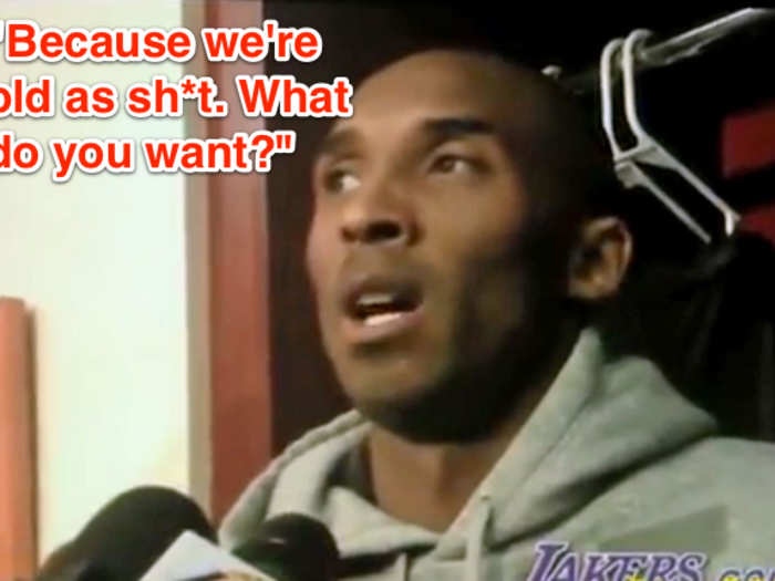 Kobe explained why the Lakers lacked energy in the early part of the year (December)