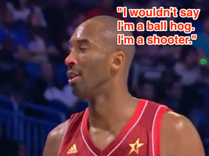 Kobe explains that a shooter is different from a ball hog (January)