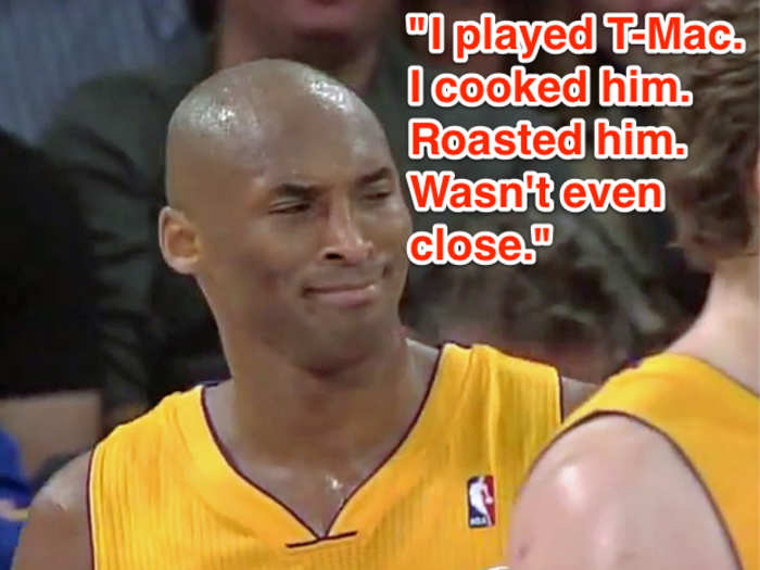 Kobe responds to a reporter saying he