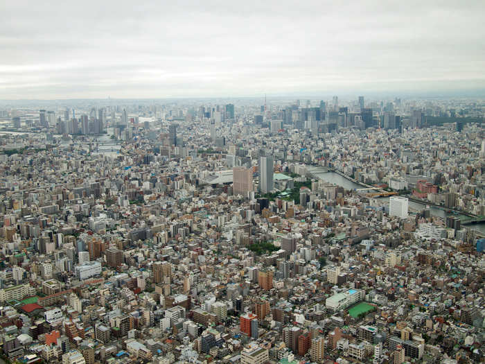 The Tokyo Sky Tree in Tokyo, Japan, tops out at 2,080 feet.