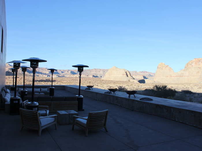 This lounge area was deserted when I found it, maybe because the heat lamps were not turned on.