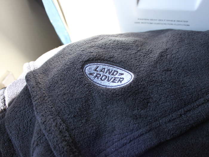 Waiting for me on my seat was a Land Rover blanket.