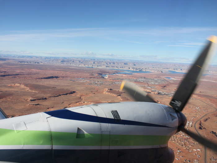 After about an hour in the air, we landed in Page, in northern Arizona.