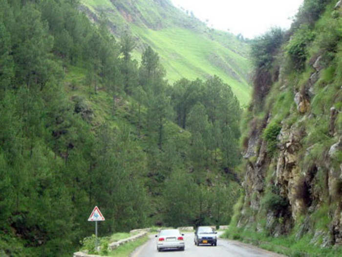 Roads undulate among Abbottabad