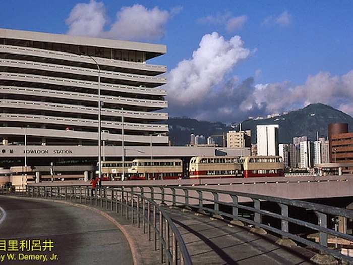 Kowloon Station, Hong Kong, about to depart for Shenzhen.