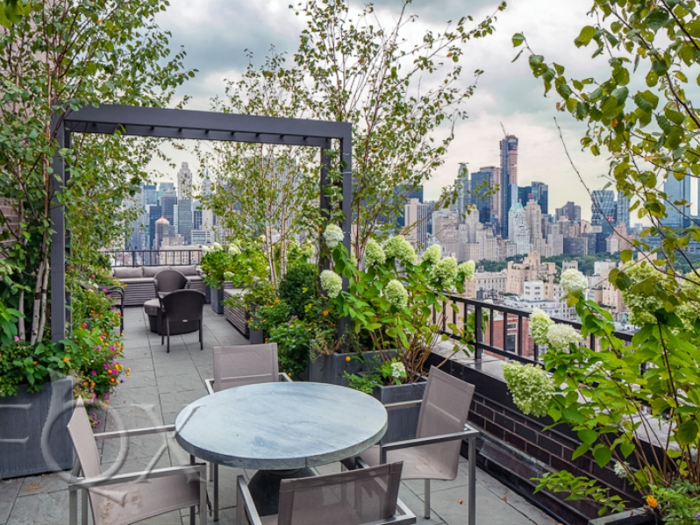 The penthouse has three landscaped terraces.