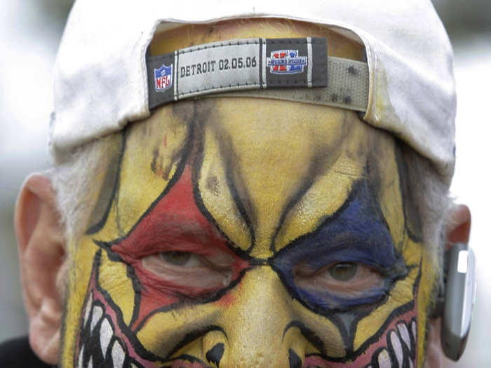 A Steelers fan attends the big game in Detroit