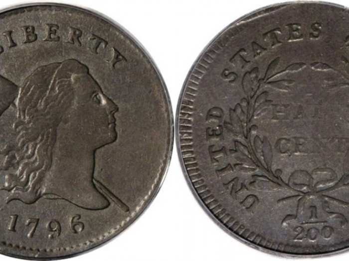 A rare U.S. half-cent coin from 1796 sold for $357,000 at auction