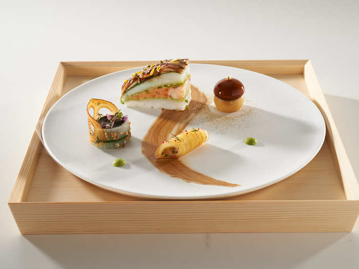 All of the fish dishes needed to be presented EXACTLY the same way on 14 separate platters provided by the countries.