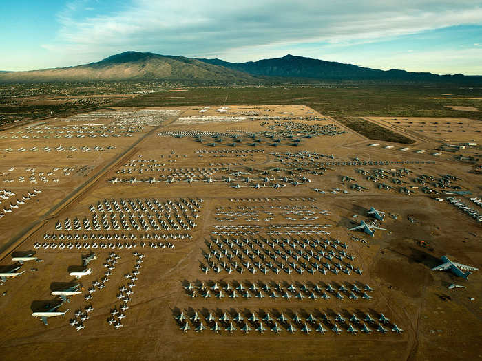 The boneyard is basically a 2,600-acre parking lot and storage facility for about 5,000 retired military aircraft.