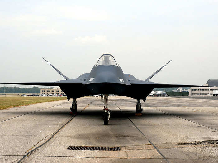 The YF-23 was a radical design with diamond-shaped wings, a radar-evading profile, and an all-moving V-tail.