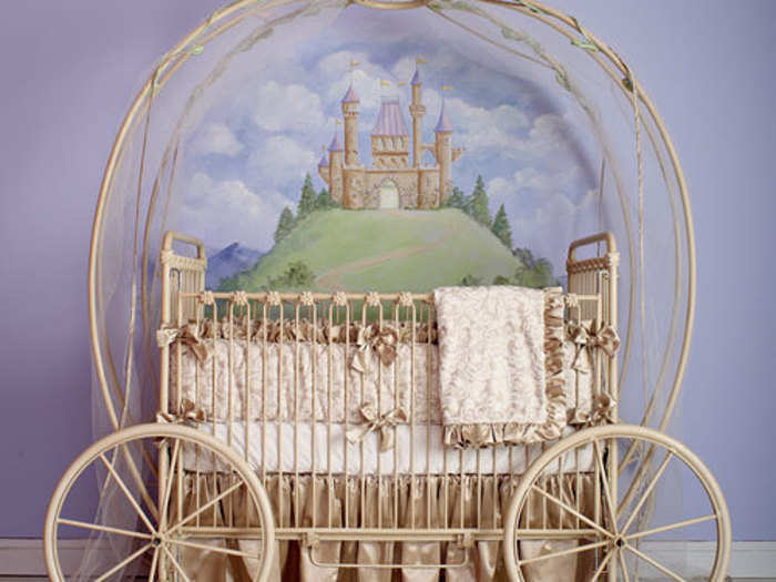 Sleep in style in a Cinderella-esque crib.