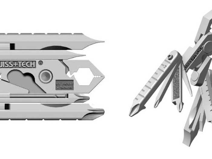 Sure you have a tool kit, but consider investing in this Swiss + Tech 19-in-1 Keychain Multitool as well. It has two hex wrenches, six screwdrivers, pliers, a bottle opener, a wire cutter, and more.