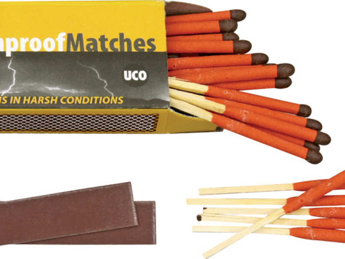 Keep survival gear stashed around your house just in case, like these UCO Stormproof Matches. They