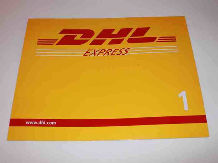 A complimentary DHL pouch--for mailing something for free somewhere.