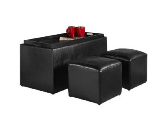 For $90, this four-piece ottoman provides extra seating, a place to put your feet up, and storage space.