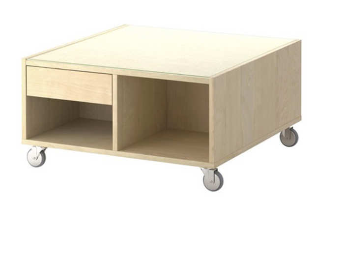 This $169 coffee table from IKEA has wheels, which makes it perfect for rolling out of the way when you need more room.