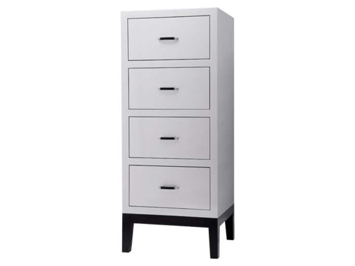 In small spaces, you need to take advantage of height. This dresser, a splurge at $1,470, is only 20 inches wide.