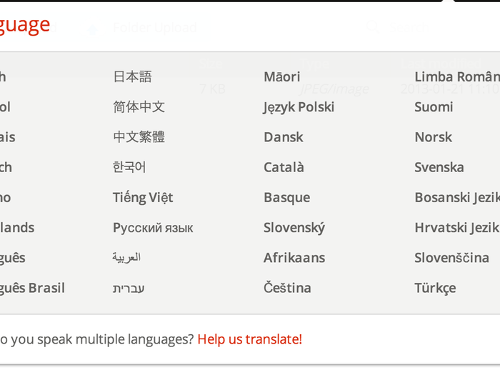 Mega is available in a lot of languages.