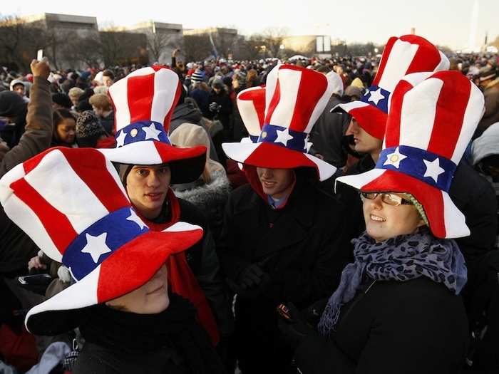 Funny hats. Always a staple in politics.