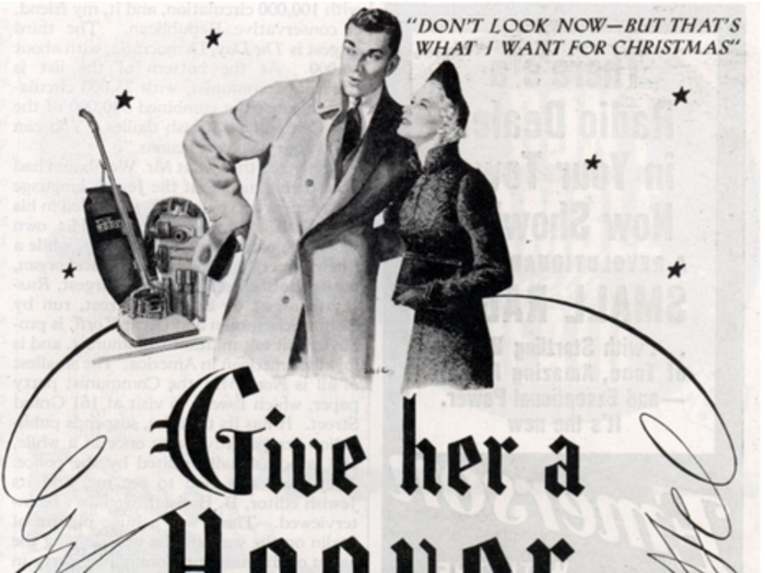 1940s: Women today would be quite unenthusiastic about getting a vacuum for Christmas.