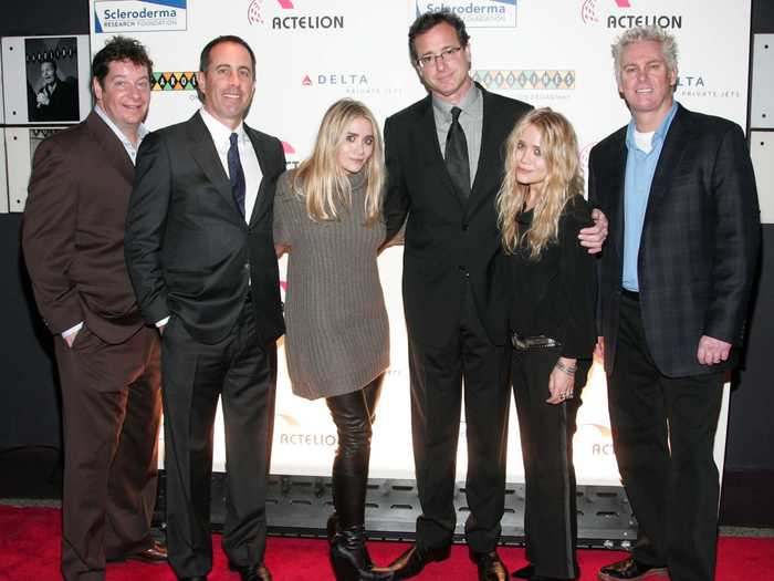 Bob Saget, 6’4”, towers over former "Full House" daughters Mary Kate and Ashley Olsen. They