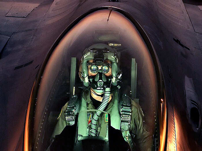 Pilots can operate and engage targets both day and night thanks to high tech night vision goggles.