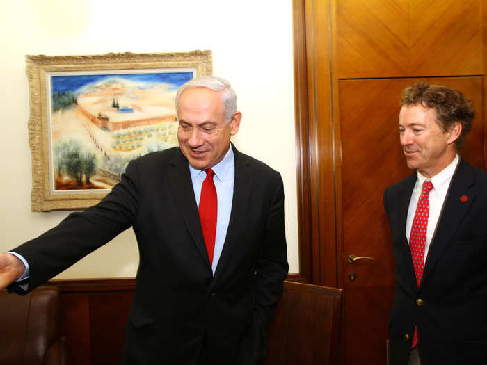 And here he is with Israeli Prime Minister Benjamin Netanyahu. Paul wouldn