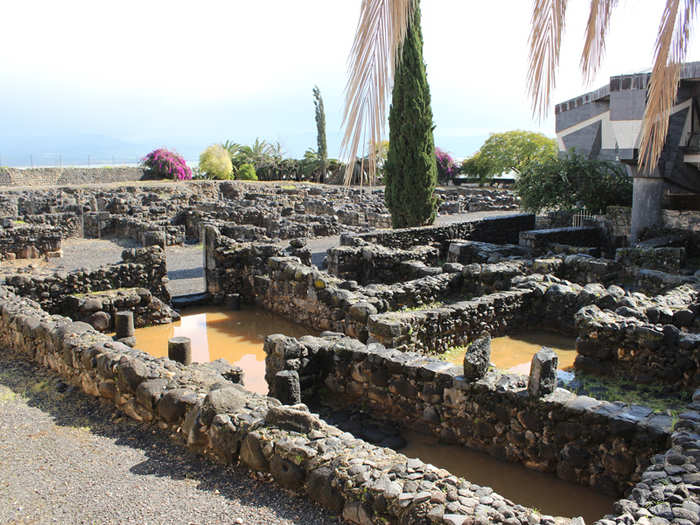 The ruins of Capernaum after the storm.