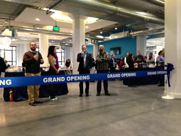 From left to right at the ribbon-cutting: Yammer