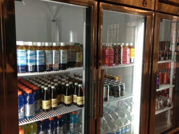 The fridges are stocked.