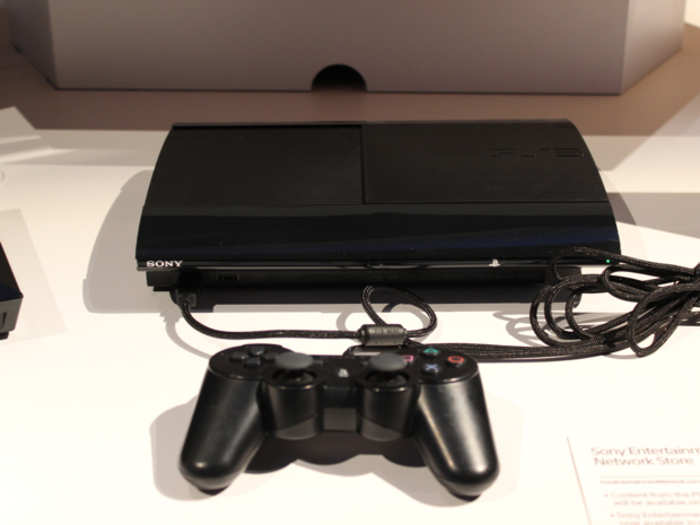 The redesigned PS3 was on display throughout the booth.