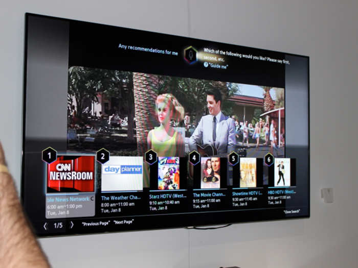 The Smart TV quickly gave us some recommendations like CNN, Starz, the movie channel, and more. The more the TV gets to know you, the better recommendations it will provide.