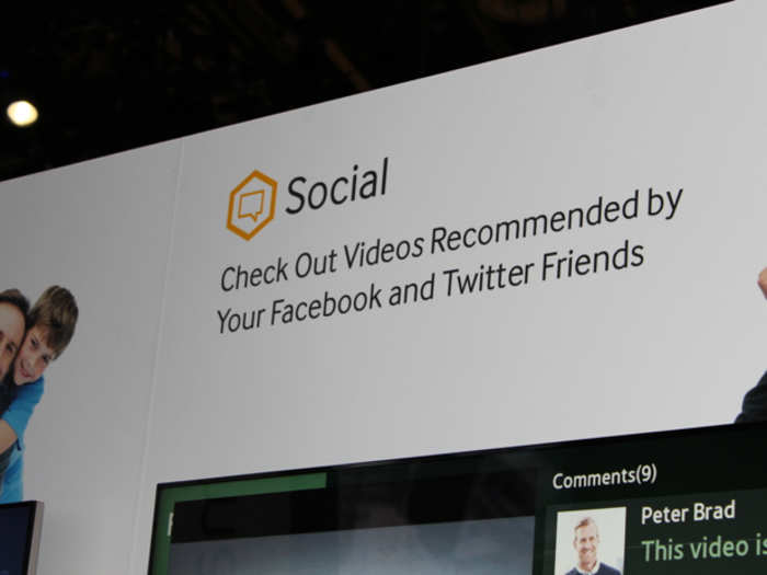 We started at the Social section. You can view recommendations from Facebook and Twitter friends.