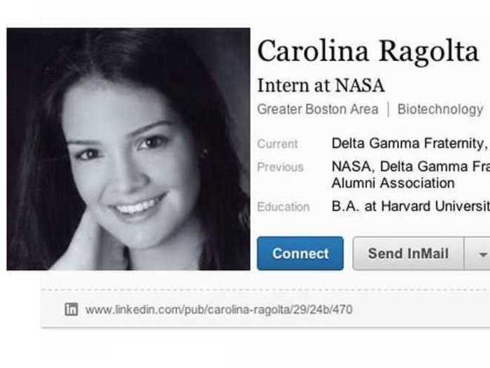 Carolina Ragolta is a science wiz on track to fulfill her childhood dream of becoming an astronaut.