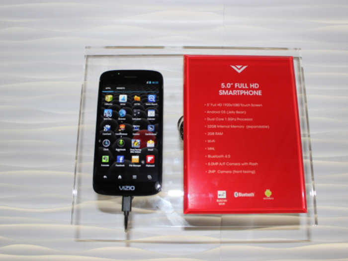 Moving to smartphones, Vizio is hip to the huge screen trend. This 5-inch Android-powered smartphone has a full HD 1920x180 touch screen, a dual-core 1.5GHz processor, 32GB of memory (expandable with an SD card), Bluetooth 4.0, an 8MP rear camera, and a 2MP front-facing camera.